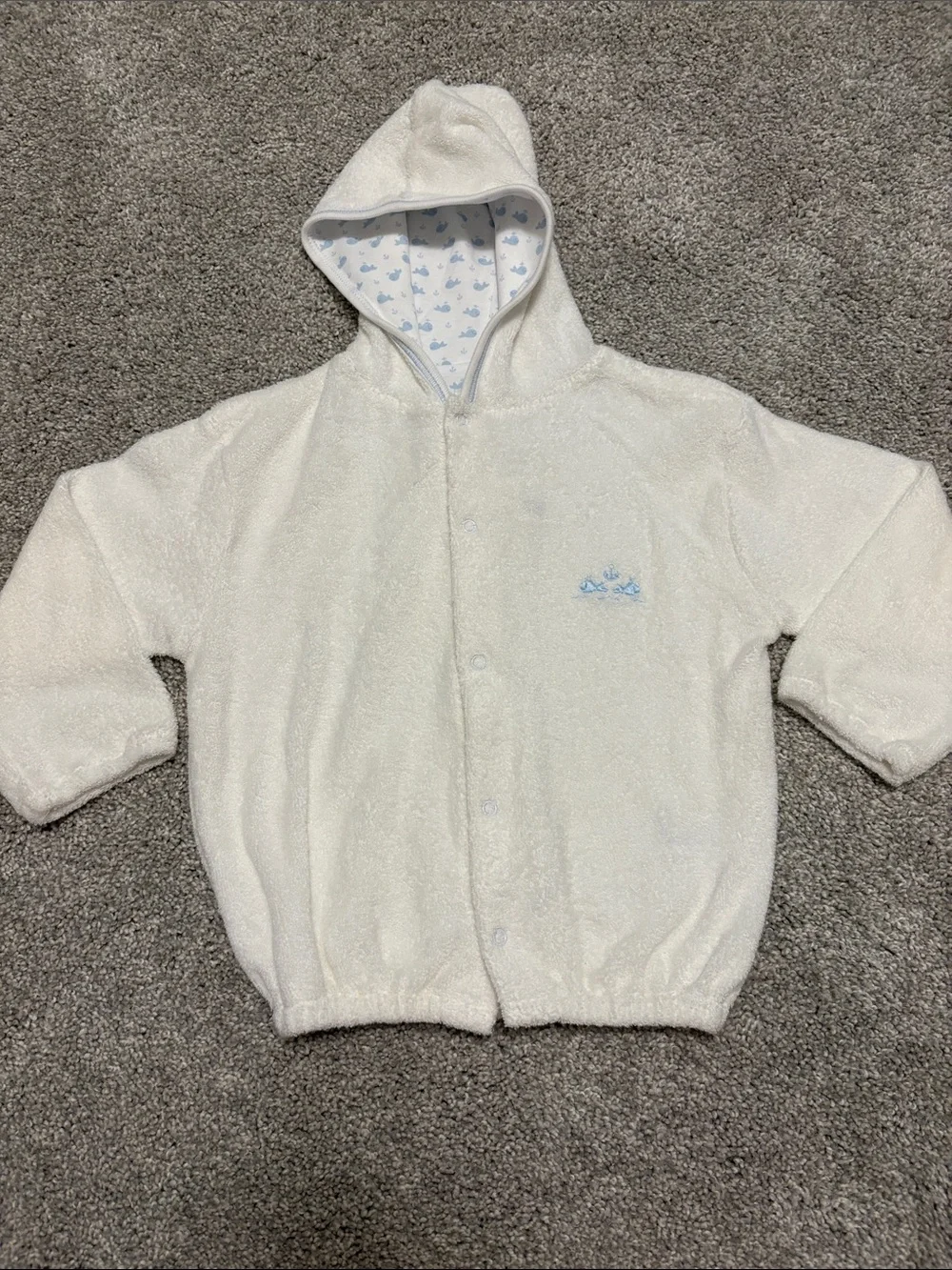 Kissy Kissy baby White Hooded Terry cloth coverup 18-24 months new